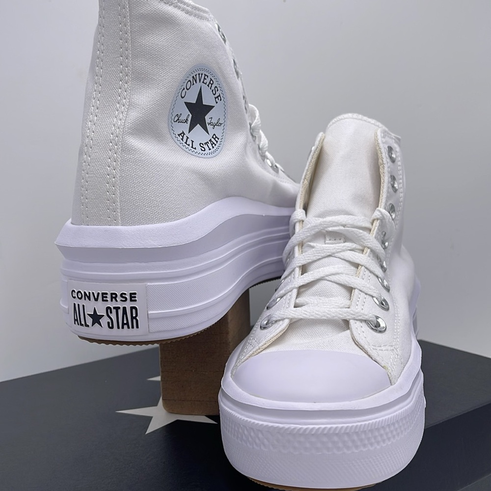 Converse WMNS CTAS MOVE HI
WHITE/NATURAL IVORY/BLACK 568498C Platforms Sneakers - Picture 8 of 16